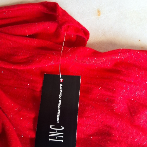 NWT INC METALLIC V-NECK PULLOVER TOP - Picture 10 of 13